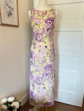 La Belle Vintage Floral Maxi Dress Size 3